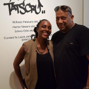 Curator Laura James and Per One FX at The Art of TATS CRU Preview Reception