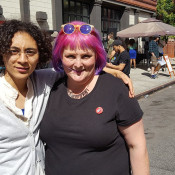 Bronx Art Space's Stephanie Lindquist with Curator Eileen Walsh